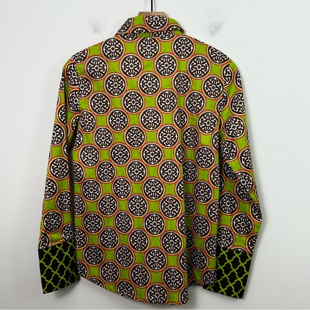 Tizzie Button Up All Over Medallion Print Shirt Womens Size S - Picture 2 of 9